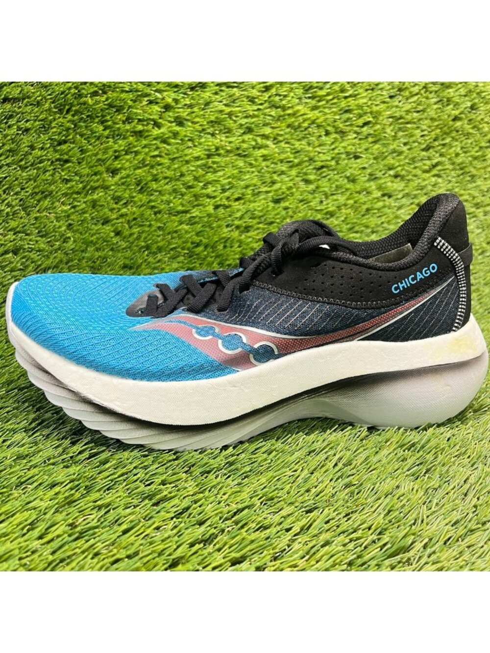 Saucony Kinvara Pro Chicago Mens Size 8.5 Blue Black Running Shoes Sneakers - Picture 3 of 8